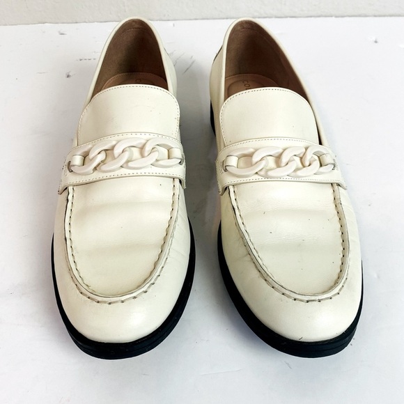Cole Haan Ivory Leather Stassi Chain Loafer Size 11 - Picture 2 of 7